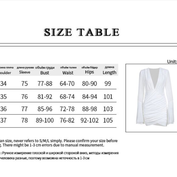 NEW Deep V-Neck Ruched Mini Dress  2P [ White/Black] - Picture 13 of 13